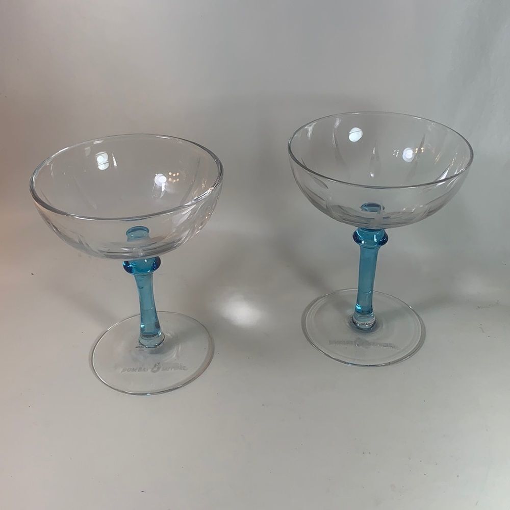 Set 2 Vintage Bombay Sapphire Gin Martini Glasses
